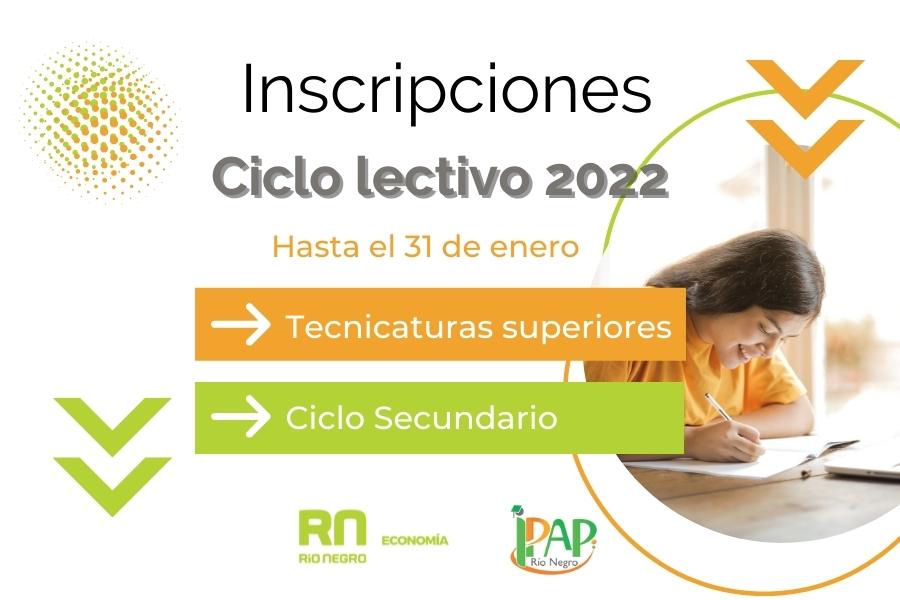 Continan habilitadas las inscripciones para el ciclo lectivo 2022